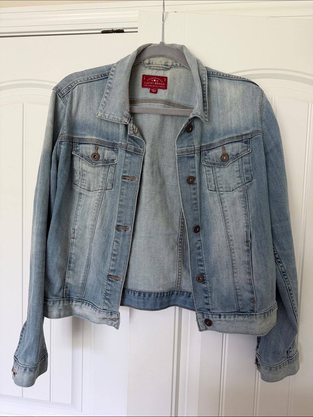 Lucky Brand Women's Light Blue Cropped Dixie Denim Jacket